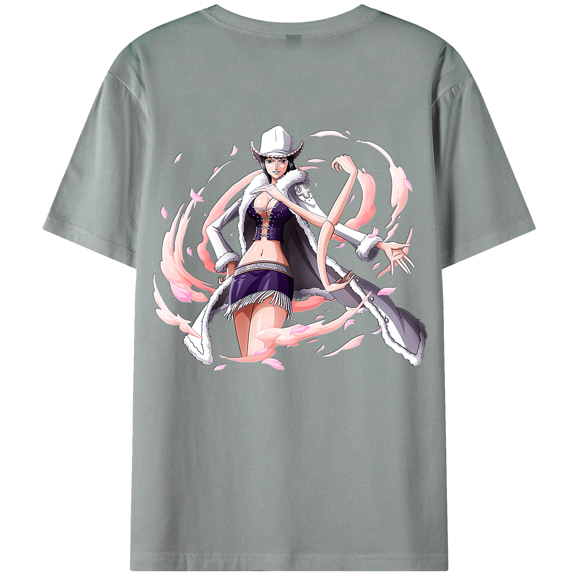 ワンピース ニコ・ロビン ONE PIECE Nico Robin 綿100％ メンズ半袖Tシャツ（バックプリント） 通気性
